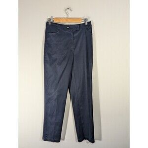 St. John Sport Pants Women Sz 6 Navy Straight Leg High Rise Work Office Career